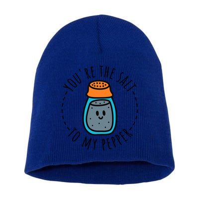 Salt Matching Couple Costume Bff Halloween Funny Gift Short Acrylic Beanie