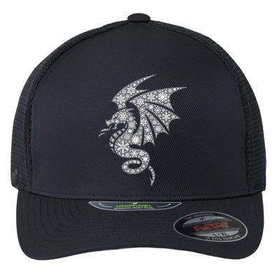 Snowflake Merry Christmas Snowflakes Dragon Gift Flexfit Unipanel Trucker Cap