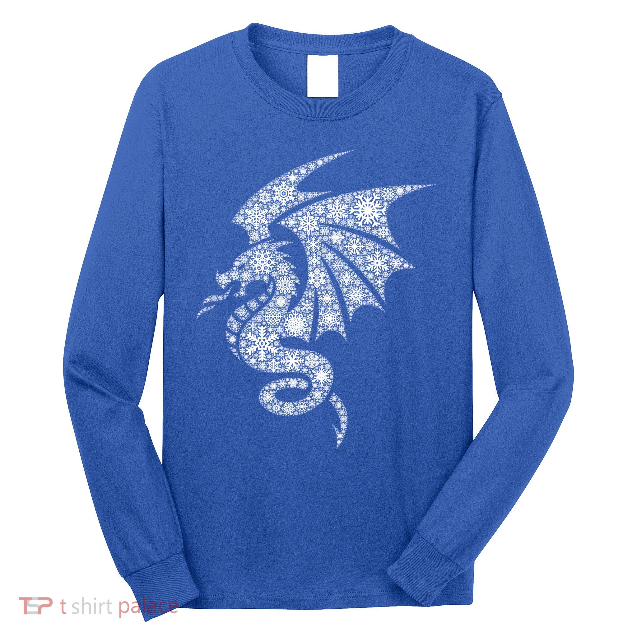 Snowflake Merry Christmas Snowflakes Dragon Gift Long Sleeve Shirt
