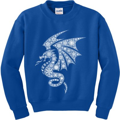Snowflake Merry Christmas Snowflakes Dragon Gift Kids Sweatshirt