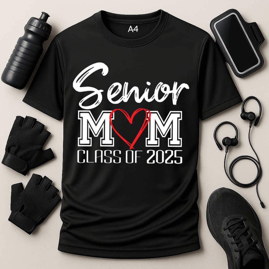 Senior Mom Class Of 2025 Proud Mom Of Graduate Heart Mom Cooling Performance Crew T-Shirt