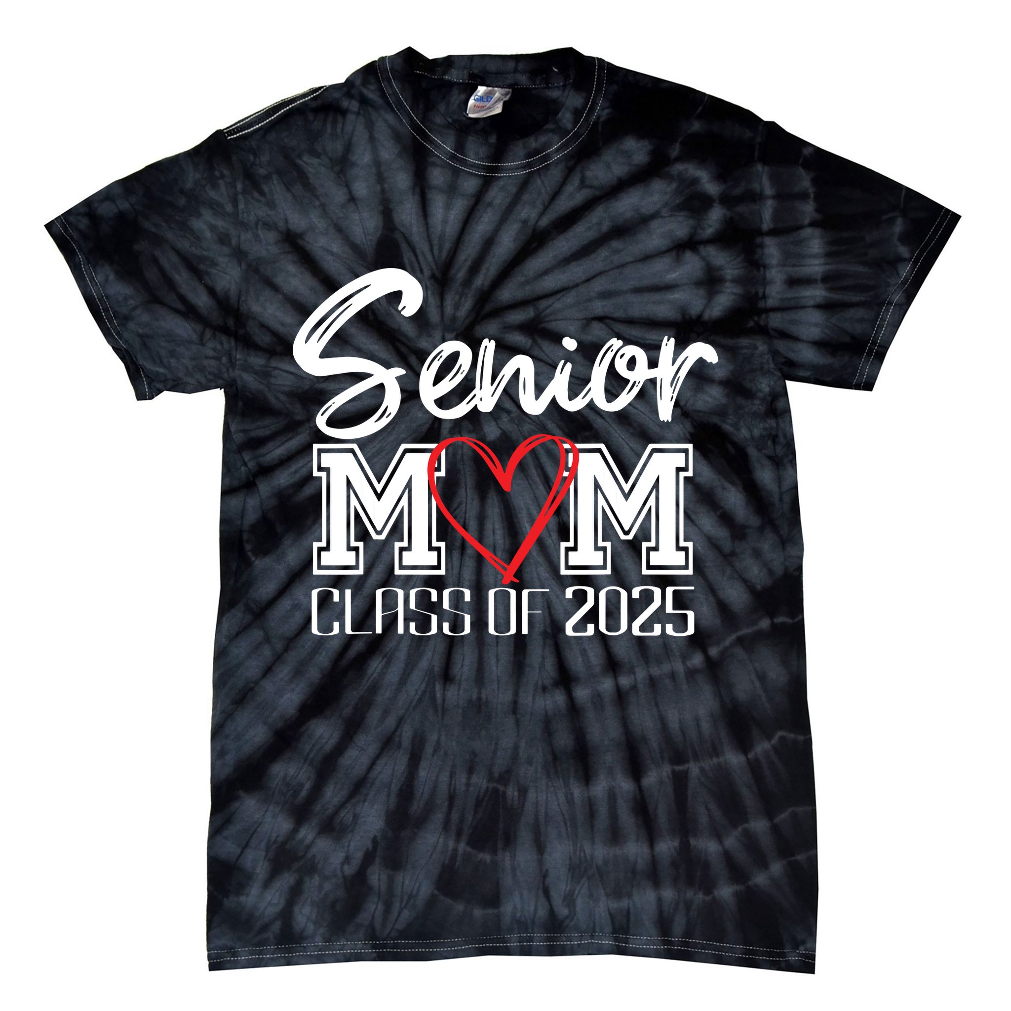 Senior Mom Class Of 2025 Proud Mom Of Graduate Heart Mom Tie-Dye T-Shirt