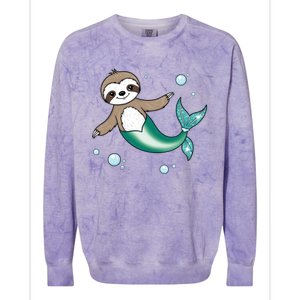 Sloth Mermaid Cute Slothmaid Fantasy Colorblast Crewneck Sweatshirt