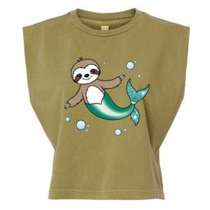 Sloth Mermaid Cute Slothmaid Fantasy Garment-Dyed Women's Muscle Tee