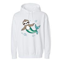 Sloth Mermaid Cute Slothmaid Fantasy Garment-Dyed Fleece Hoodie