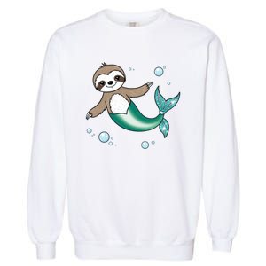 Sloth Mermaid Cute Slothmaid Fantasy Garment-Dyed Sweatshirt