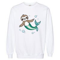 Sloth Mermaid Cute Slothmaid Fantasy Garment-Dyed Sweatshirt