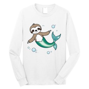 Sloth Mermaid Cute Slothmaid Fantasy Long Sleeve Shirt