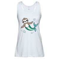 Sloth Mermaid Cute Slothmaid Fantasy Ladies Essential Flowy Tank