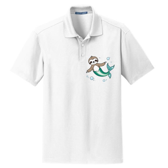 Sloth Mermaid Cute Slothmaid Fantasy Dry Zone Grid Polo