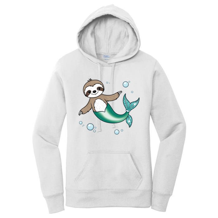 Sloth Mermaid Cute Slothmaid Fantasy Women's Pullover Hoodie