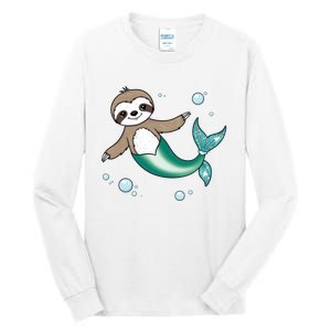 Sloth Mermaid Cute Slothmaid Fantasy Tall Long Sleeve T-Shirt