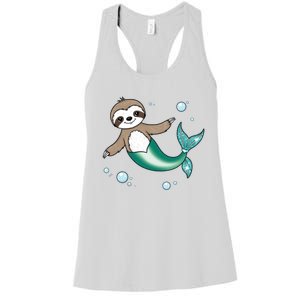 Sloth Mermaid Cute Slothmaid Fantasy Women's Racerback Tank