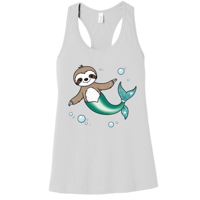 Sloth Mermaid Cute Slothmaid Fantasy Women's Racerback Tank