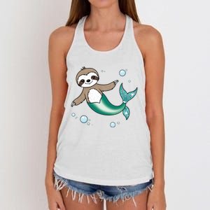 Sloth Mermaid Cute Slothmaid Fantasy Women's Knotted Racerback Tank