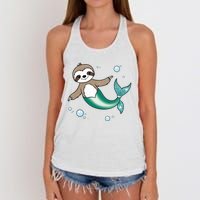 Sloth Mermaid Cute Slothmaid Fantasy Women's Knotted Racerback Tank