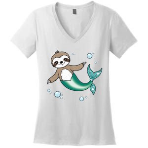 Sloth Mermaid Cute Slothmaid Fantasy Women's V-Neck T-Shirt