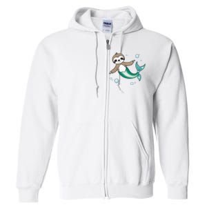 Sloth Mermaid Cute Slothmaid Fantasy Full Zip Hoodie