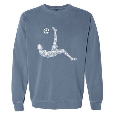 Snowflake Merry Christmas Snowflakes Soccer Cool Gift Garment-Dyed Sweatshirt