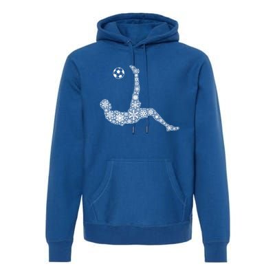 Snowflake Merry Christmas Snowflakes Soccer Cool Gift Premium Hoodie