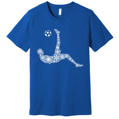 Snowflake Merry Christmas Snowflakes Soccer Cool Gift Premium T-Shirt