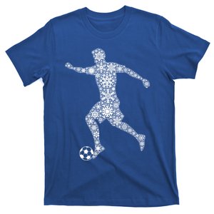 Snowflake Merry Christmas Snowflakes Sports Soccer Player Gift T-Shirt