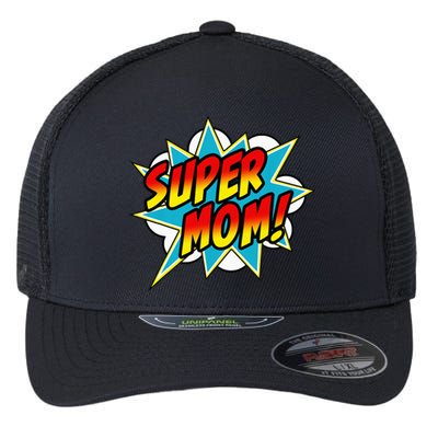 Super Mom Comic Book Superhero Mother's Day Flexfit Unipanel Trucker Cap