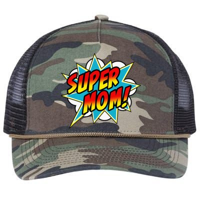 Super Mom Comic Book Superhero Mother's Day Retro Rope Trucker Hat Cap