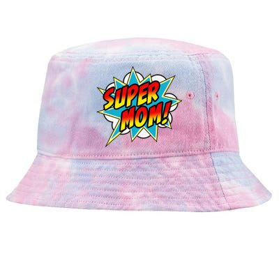 Super Mom Comic Book Superhero Mother's Day Tie-Dyed Bucket Hat