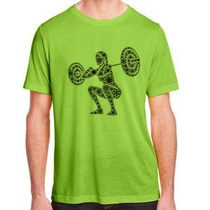 Snowflake Merry Christmas Gym Workout Barbell Squats Gift Adult ChromaSoft Performance T-Shirt