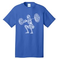 Snowflake Merry Christmas Gym Workout Barbell Squats Gift Tall T-Shirt