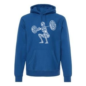 Snowflake Merry Christmas Gym Workout Barbell Squats Gift Premium Hoodie