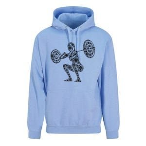 Snowflake Merry Christmas Gym Workout Barbell Squats Gift Unisex Surf Hoodie