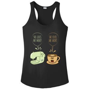 Sewing Machine Coffee Funny Sew Quilting Seamstress Sewer Ladies PosiCharge Competitor Racerback Tank