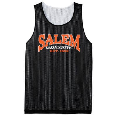 Salem Massachusetts Cute Fall Salem Est 1692 Mesh Reversible Basketball Jersey Tank