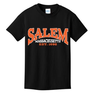Salem Massachusetts Cute Fall Salem Est 1692 Kids T-Shirt
