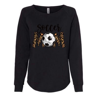 Soccer Mom Cute Mom Life Soccer Game Day Cheer Mom Leopard Womens California Wash Sweatshirt