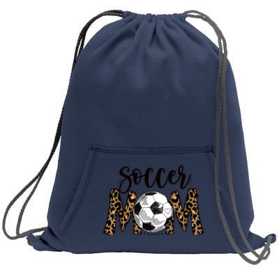 Soccer Mom Cute Mom Life Soccer Game Day Cheer Mom Leopard Sweatshirt Cinch Pack Bag