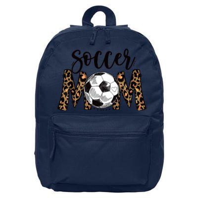 Soccer Mom Cute Mom Life Soccer Game Day Cheer Mom Leopard 16 in Basic Backpack