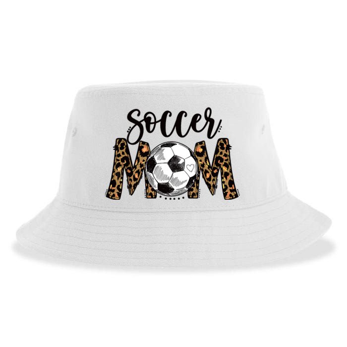 Soccer Mom Cute Mom Life Soccer Game Day Cheer Mom Leopard Sustainable Bucket Hat