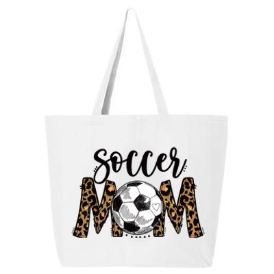 Soccer Mom Cute Mom Life Soccer Game Day Cheer Mom Leopard 25L Jumbo Tote