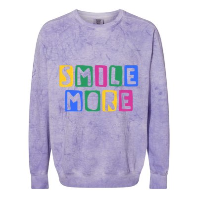 Smile More Colorful Inspiring Colorblast Crewneck Sweatshirt