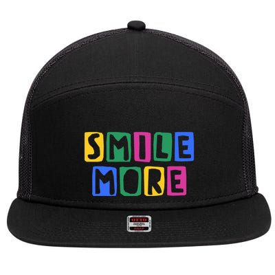 Smile More Colorful Inspiring 7 Panel Mesh Trucker Snapback Hat
