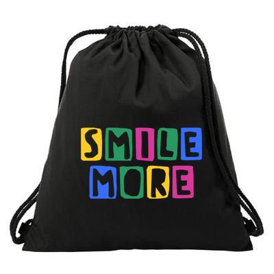 Smile More Colorful Inspiring Drawstring Bag