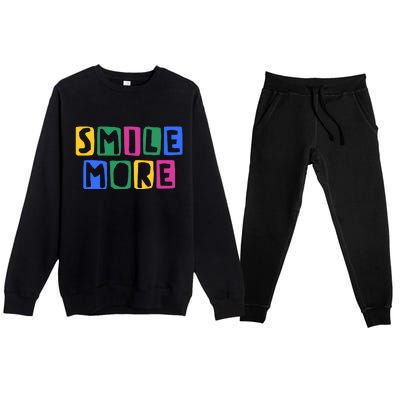 Smile More Colorful Inspiring Premium Crewneck Sweatsuit Set