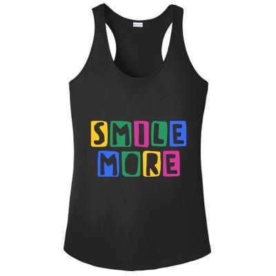 Smile More Colorful Inspiring Ladies PosiCharge Competitor Racerback Tank
