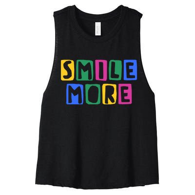 Smile More Colorful Inspiring Women's Racerback Cropped Tank