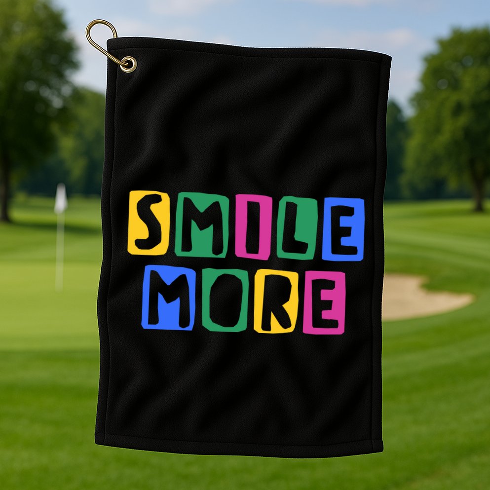 Smile More Colorful Inspiring Golf Towel