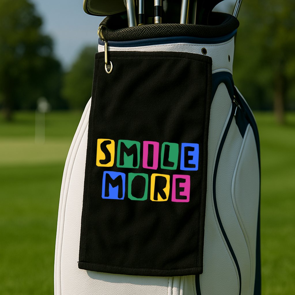 Smile More Colorful Inspiring Golf Towel