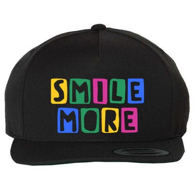 Smile More Colorful Inspiring Wool Snapback Cap